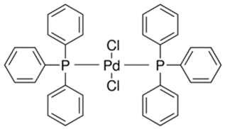 Chemical structure of Bis(triphenylphosphine)palladium(II) dichloride