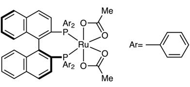 Chemical structure of Diacetato[(S)-BINAP]ruthenium(II)