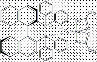 Chemical structure of Diacetato[(R)-BINAP]ruthenium(II)