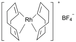 Chemical structure of Bis(1,5-cyclooctadiene)rhodium(I) tetrafluoroborate